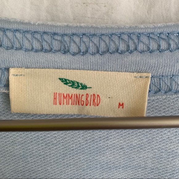 Hummingbird Blue Eyelet Lace Balloon Sleeve Top - Picture 4 of 6